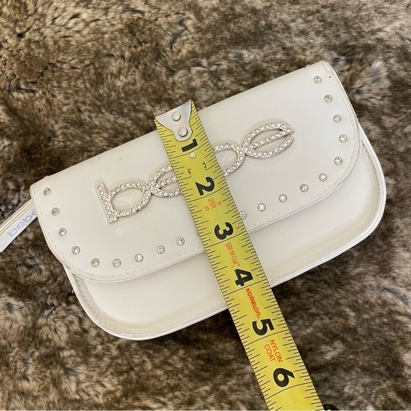 Y2K Bebe White Rhinestone belt bag fanny bag - Picture 11 of 13